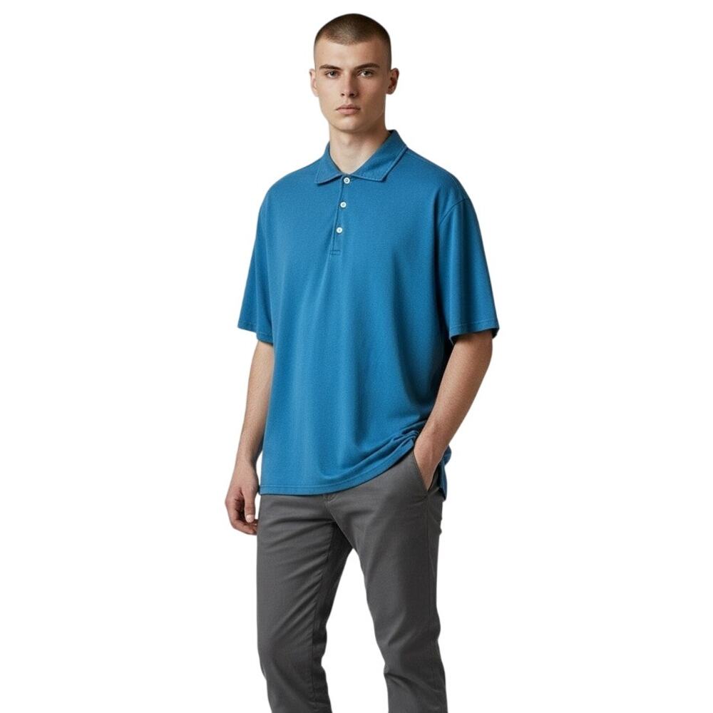 Johnnie-O Men's Shoreline Polo in Blue Size XL